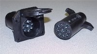Pollak Trailer Wiring Connector, For Towing Vehicle and Trailer Side, 9 Way Round – 12-905