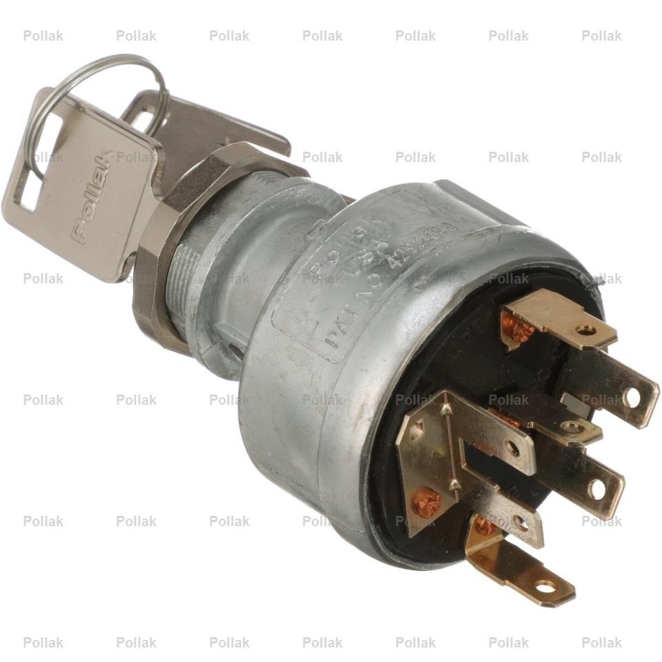 Pollak Ignition Switch, Universal, Die-Cast Aluminum Housing, 4 Wire Connections, 7 Blade Terminal, Starter Lockout, Various Key Code – 31-191-01P