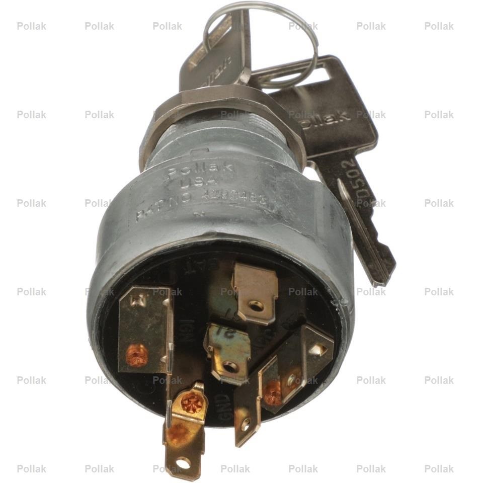 Pollak Ignition Switch, Universal, Die-Cast Aluminum Housing, 4 Wire Connections, 7 Blade Terminal, Starter Lockout, Various Key Code – 31-191-01P