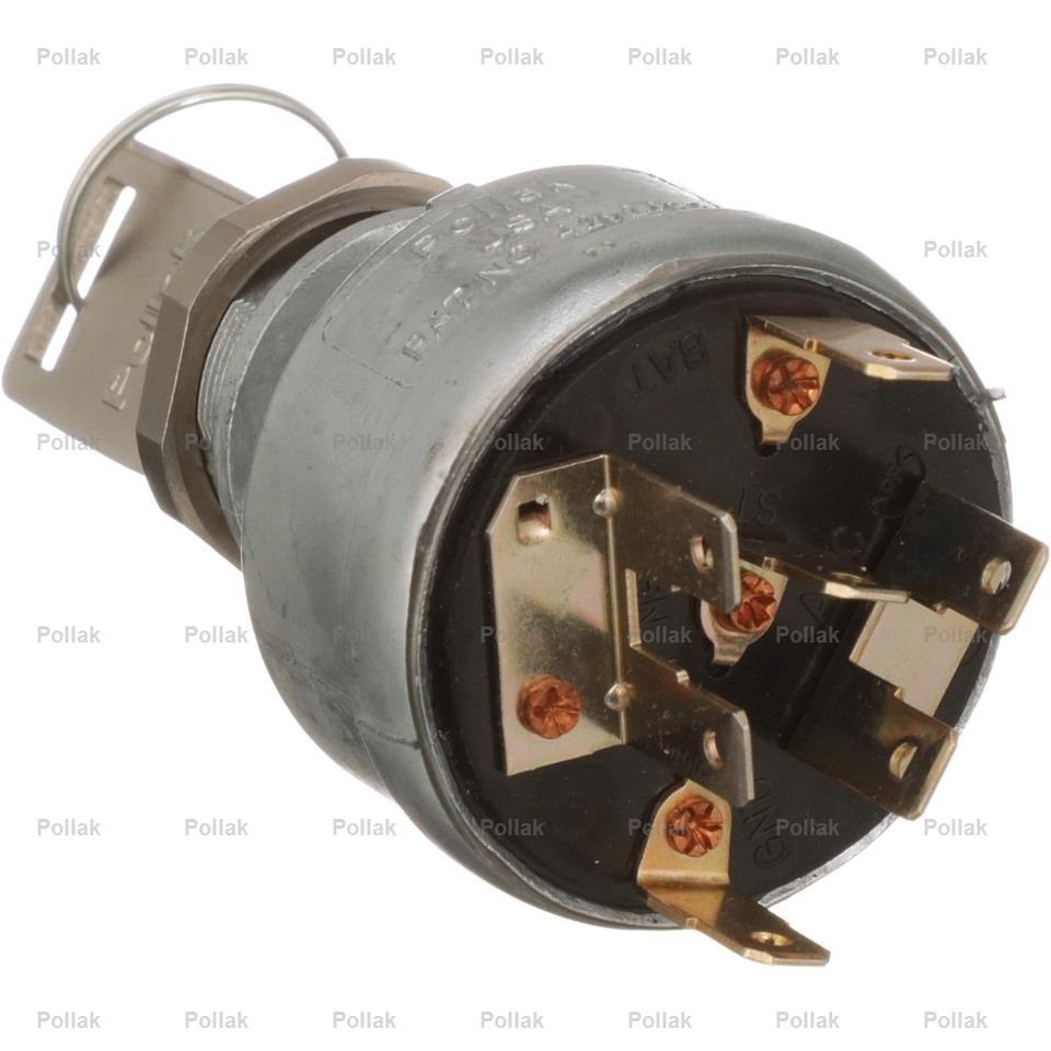 Pollak Ignition Switch, Universal, Die-Cast Aluminum Housing, 4 Wire Connections, 7 Blade Terminal, Starter Lockout, Various Key Code – 31-191-01P