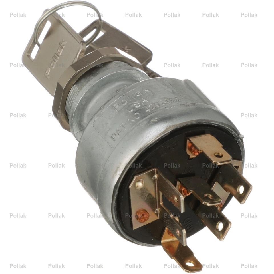 Pollak Ignition Switch, Universal, Die-Cast Aluminum Housing, 4 Wire Connections, 7 Blade Terminal, Starter Lockout, Various Key Code – 31-191-01P