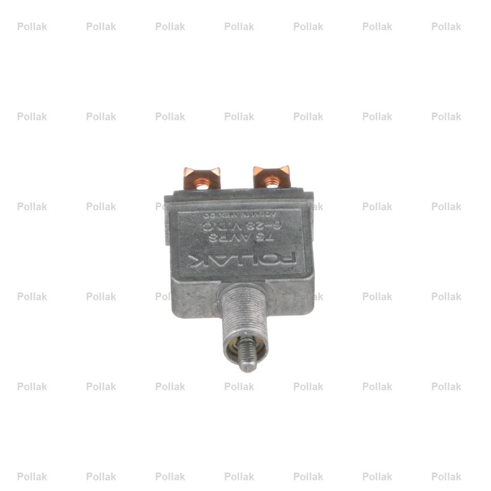 Pollak Multi Purpose Switch, 6 to 28 Volt, 75 Amp DC, Push-Pull, Off-On, Single Pole Single Throw, Non-Lighted, Chrome Plated Knob – 35-306P
