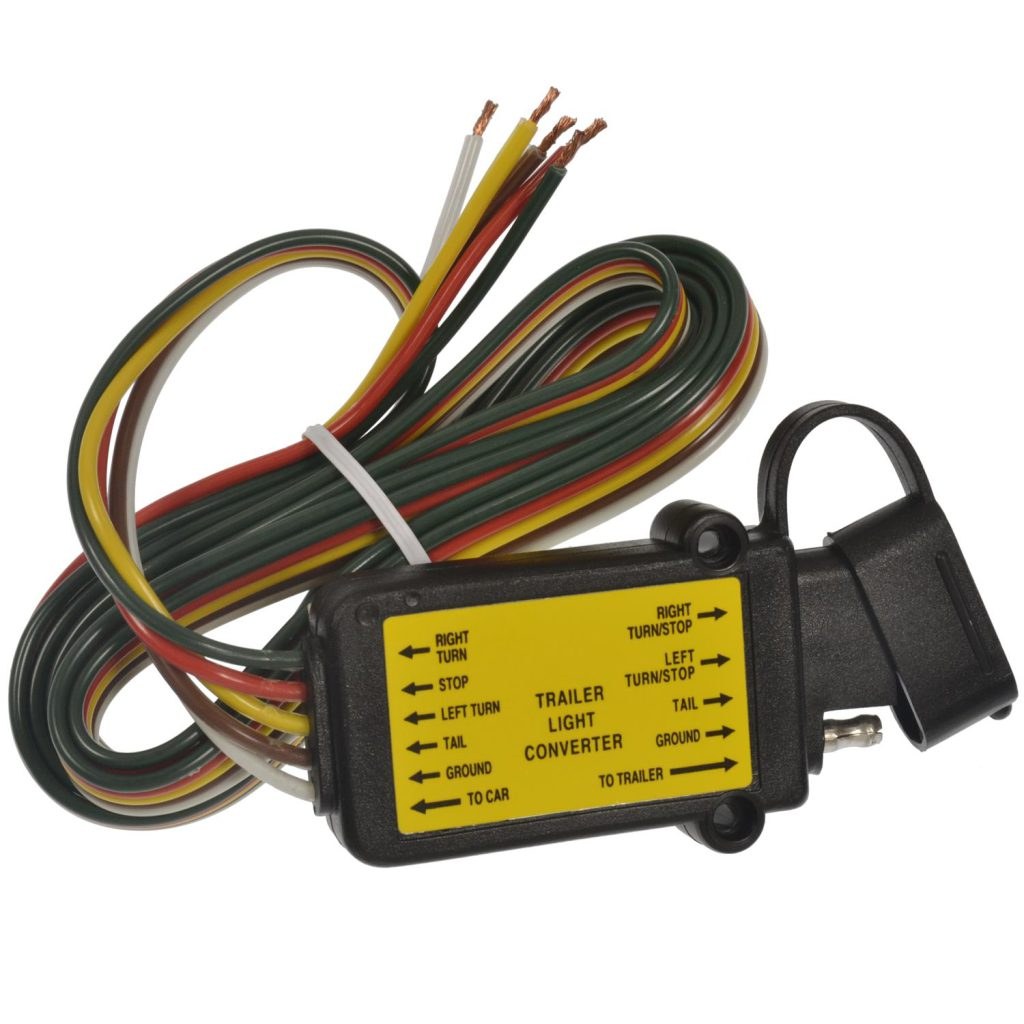 Pollak Tail Light Converter, Vehicle End, 4-WAY Flat Adapter, With 60 Inch Wire – 4WF-760V