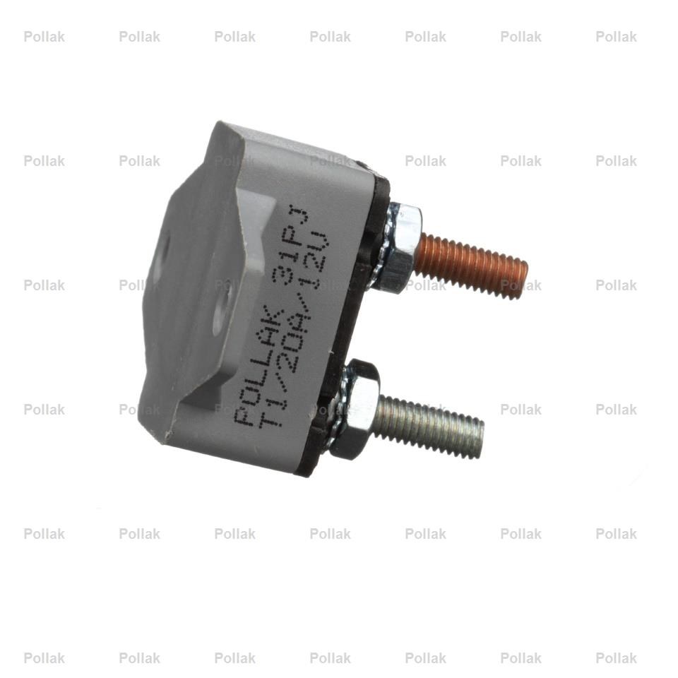 Pollak Circuit Breaker, Type I, 20 Amp/ 12 Volt DC, Single Pole Thermal Type, Plastic Cover, Automatic Reset, With 90 Mounting Bracket – 54-220PL