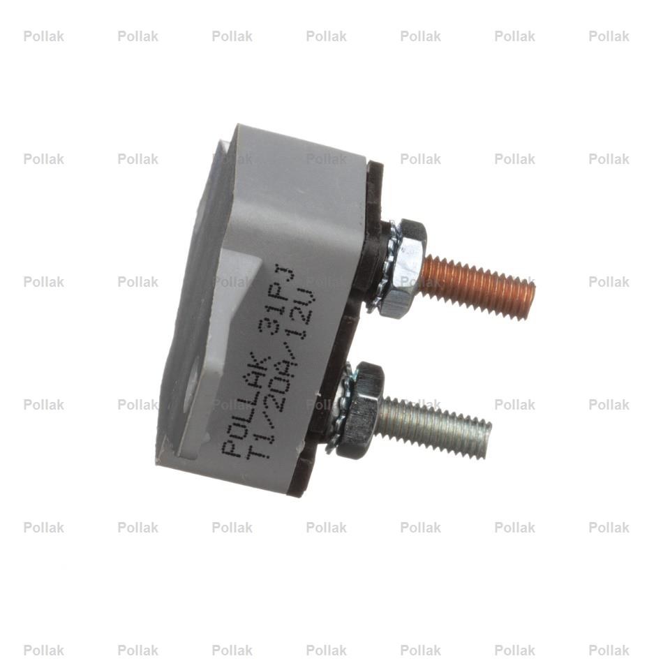 Pollak Circuit Breaker, Type I, 20 Amp/ 12 Volt DC, Single Pole Thermal Type, Plastic Cover, Automatic Reset, With 90 Mounting Bracket – 54-220PL
