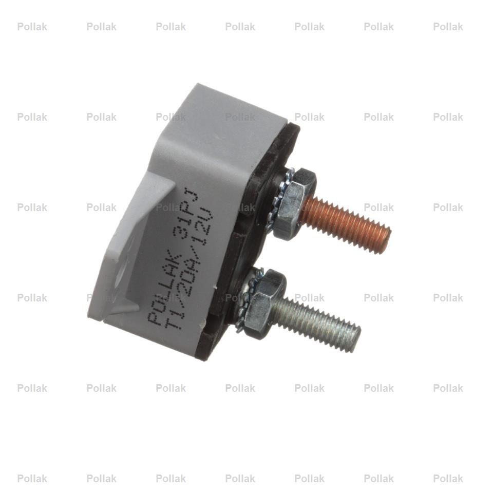 Pollak Circuit Breaker, Type I, 20 Amp/ 12 Volt DC, Single Pole Thermal Type, Plastic Cover, Automatic Reset, With 90 Mounting Bracket – 54-220PL