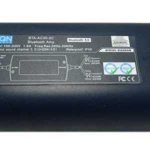 Pqn Entrpris Amplifier, Bluetooth, 2 Channel Output (2 Speakers), 30 Watt/ Channel at 4 Ohm – BTA-AC30-2C