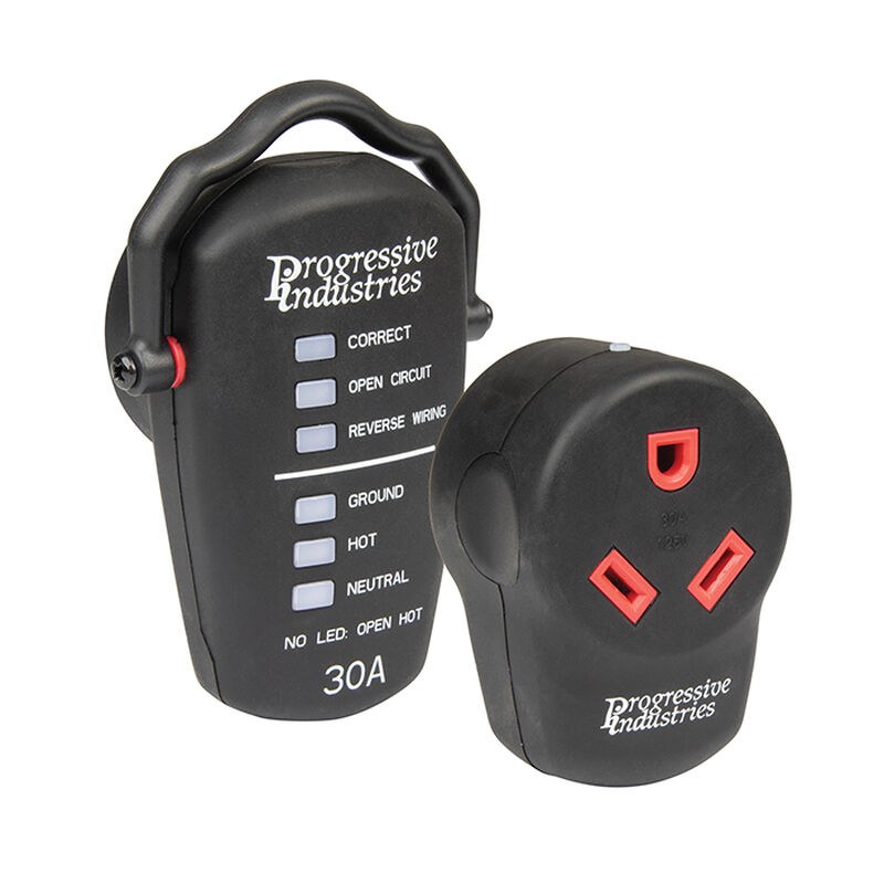 Progressive Surge Protector, Protect from Damaging Power Surges, Portable, 30 Amp, With Fault Indicator Light on Tester and Surge Module – PSK-30