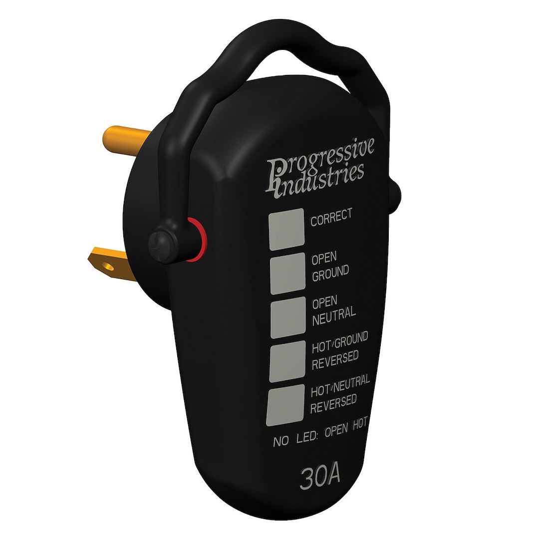 Progressive Circuit Tester, With Fault Indicator Light, 30 Amp Outlet, With Swivel Plug Head Handle – RRT-30