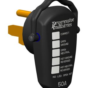 Progressive Circuit Tester, With Fault Indicator Light, 50 Amp Outlet, With Swivel Plug Head Handle – RRT-50