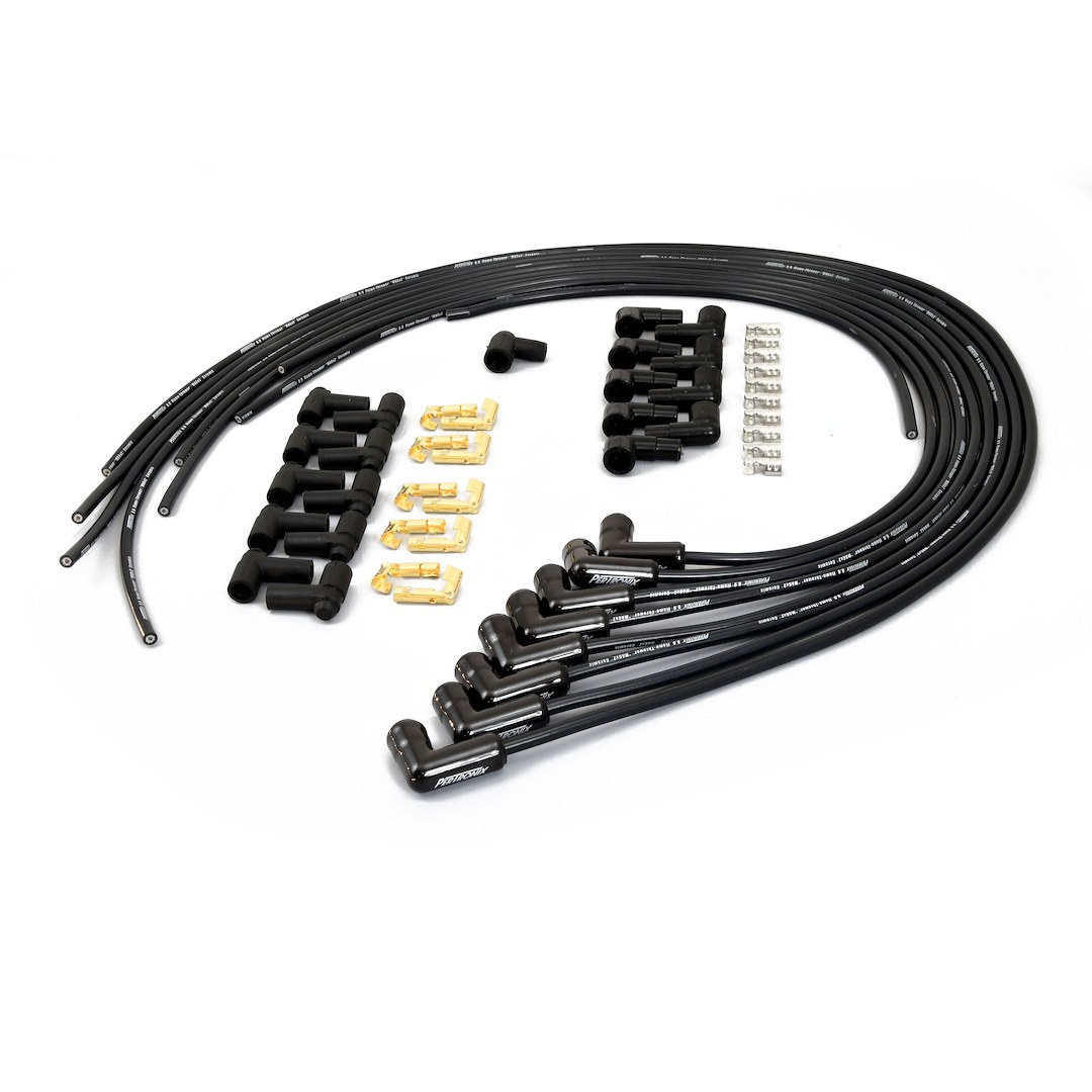 Pertronix Spark Plug Wire Set, Flame-Thrower ®, Unassembled, Black, For 8 Cylinder Engines, 8 Millimeter Wire Diameter, Silicone – 828290HT