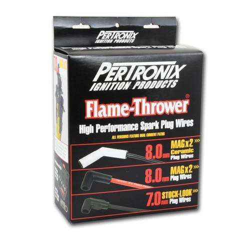 Pertronix Spark Plug Wire Set, Flame-Thrower ®, Unassembled, Black, For 8 Cylinder Engines, 8 Millimeter Wire Diameter, Silicone – 828290HT