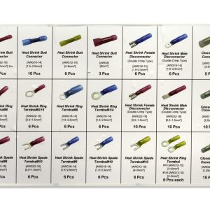 Pertronix Wire Terminal End, Heat Shrink Terminal Kit, 165 Pieces, Ring and Spade Terminals, Butt Connectors, Female and Male Disconnects – A2011