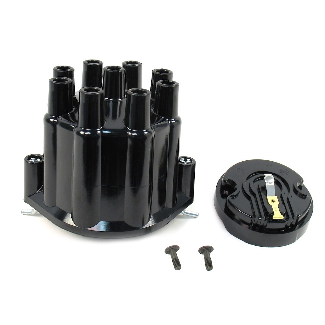 Pertronix Distributor Cap, Flame-Thrower ®, For 8 Cylinder, Clamp Down, Female Socket Post Style, Black – D600700
