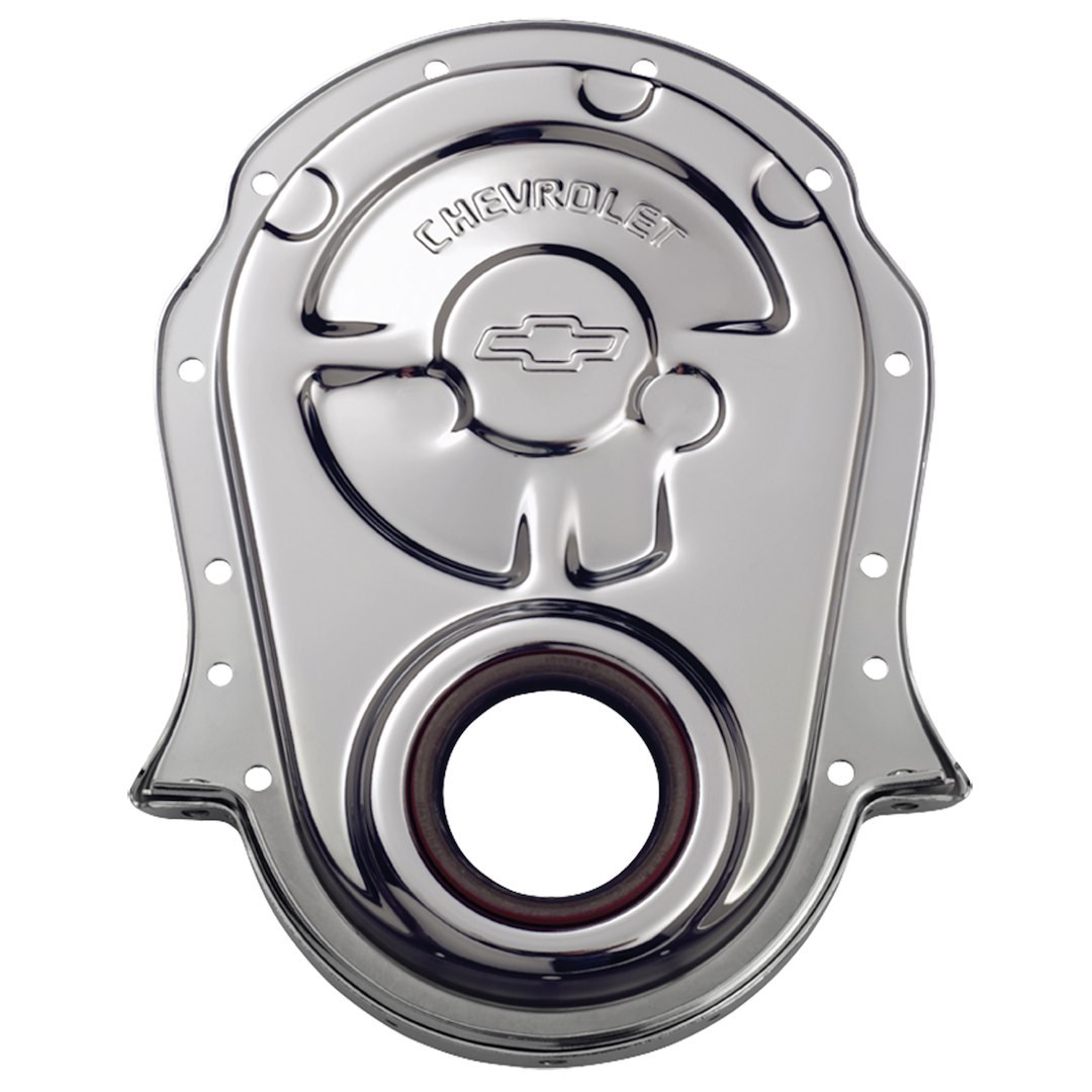 Proform Timing Cover, 1-Piece Cover, Chrome, Steel, With Front Seal, Without Bolts – 141-216