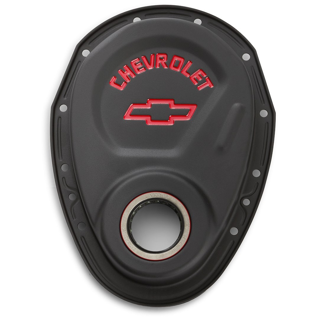 Proform Timing Cover, 1-Piece Cover, Black Crinkle, Steel, With Front Seal, Without Bolts – 141-753