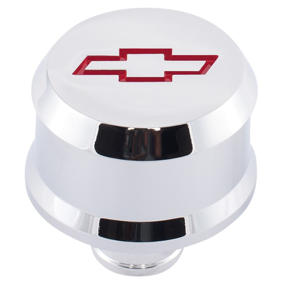 Proform Crankcase Breather Cap, Slant Edge, Round, Push-IN, Chrome Plated Aluminum, 2.5 Inch Diameter, Fits 1.22 Inch Valve Cover Hole – 141-853