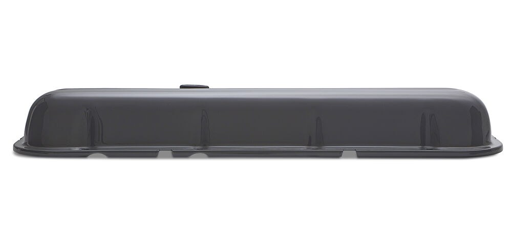 Proform Valve Cover, Big Block Chevy, Tall, 1965-1996 Big Block Chevy Bolt Pattern, With Baffle, Chevrolet and Bowtie Emblems, Shark Gray – 141-888