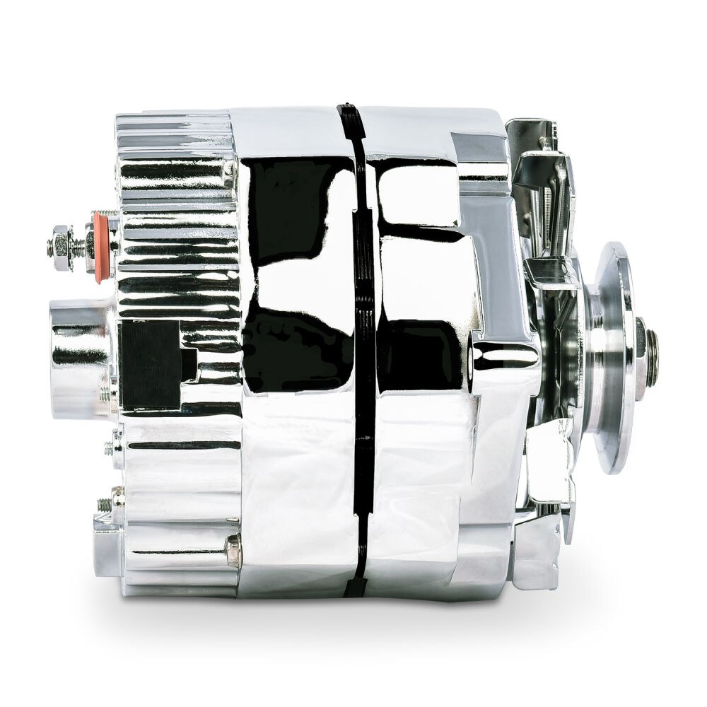 Proform Alternator/ Generator, GM Style, V- Belt, 100 Amp, 1 Wire, Chrome – 66445.1N
