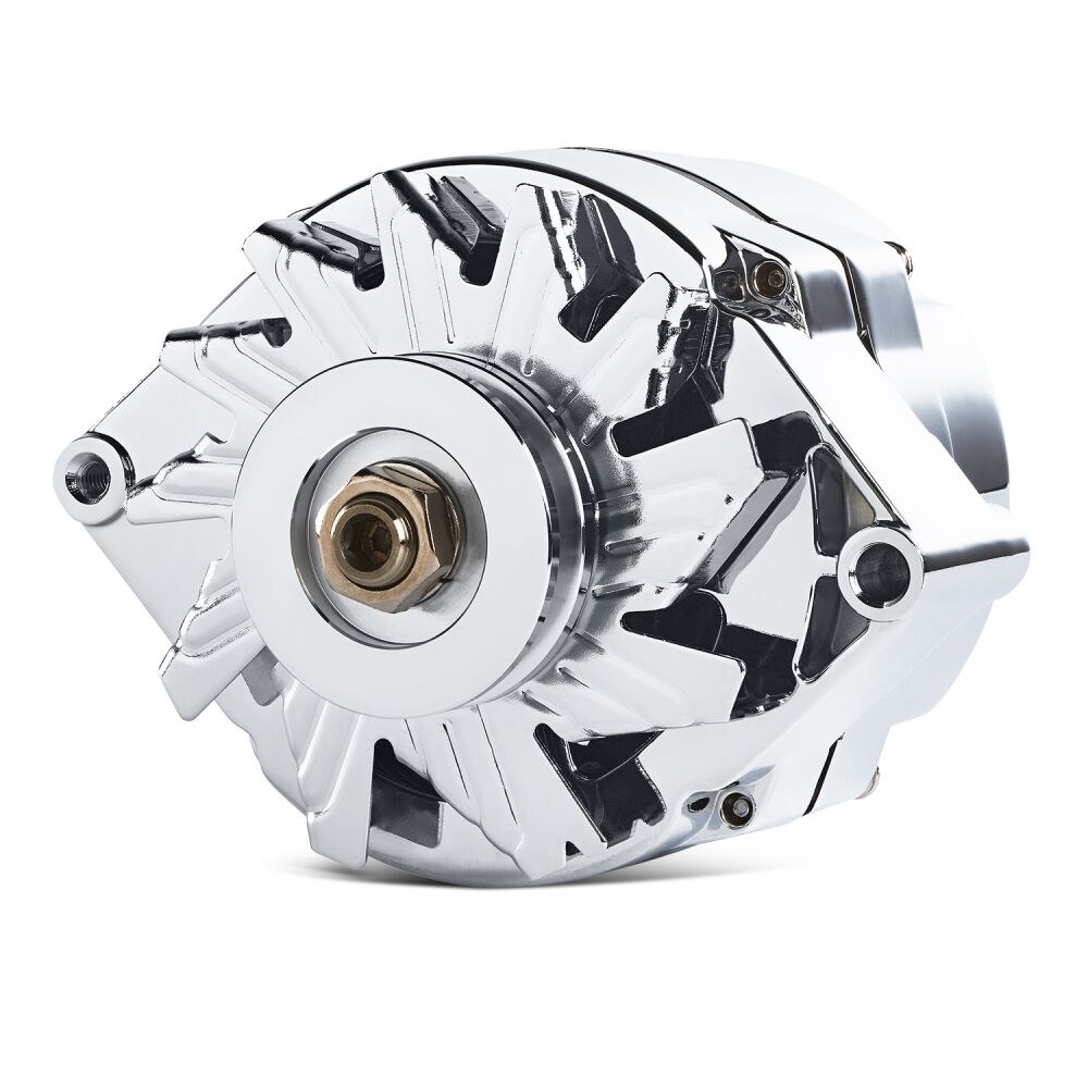 Proform Alternator/ Generator, GM Style, V- Belt, 80 Amp, 1 Wire, Chrome – 66445.8N