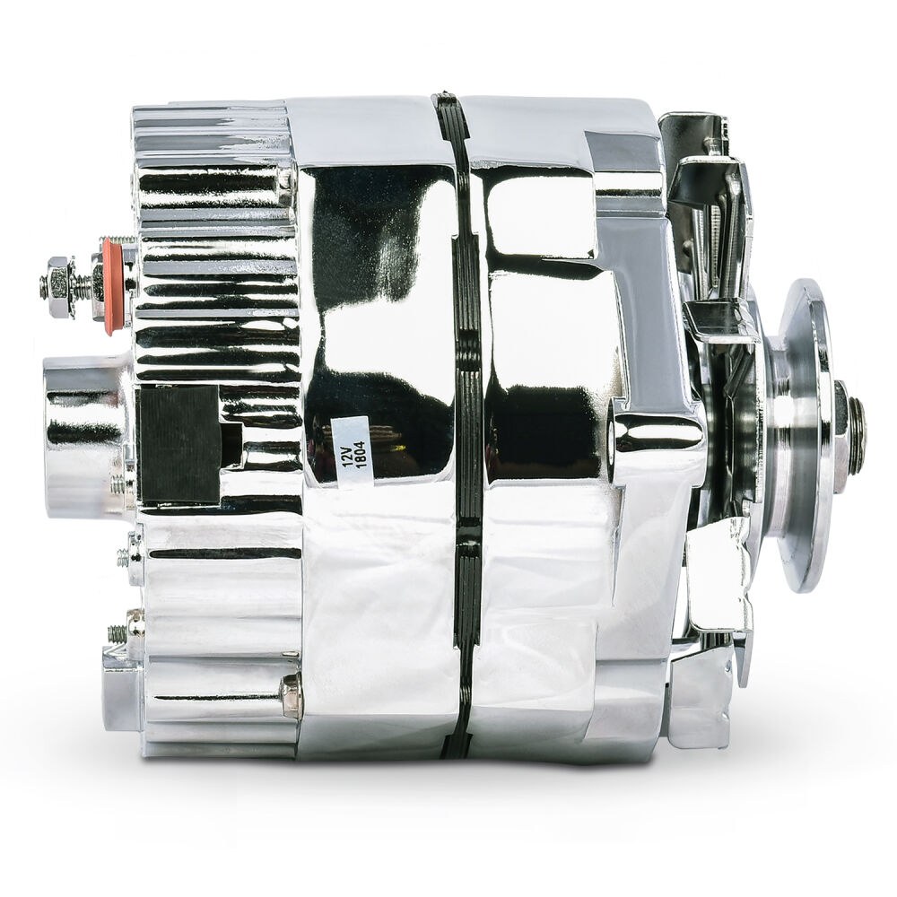 Proform Alternator/ Generator, GM Style, V- Belt, 80 Amp, 1 Wire, Chrome – 66445.8N
