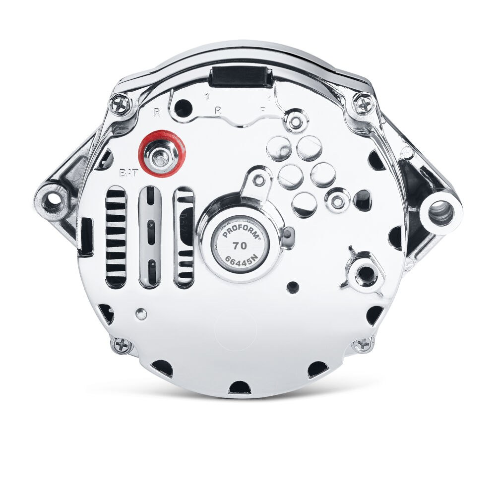 Proform Alternator/ Generator, GM Style, V- Belt, Standard Mount, 3 Wire, Chrome – 66445N