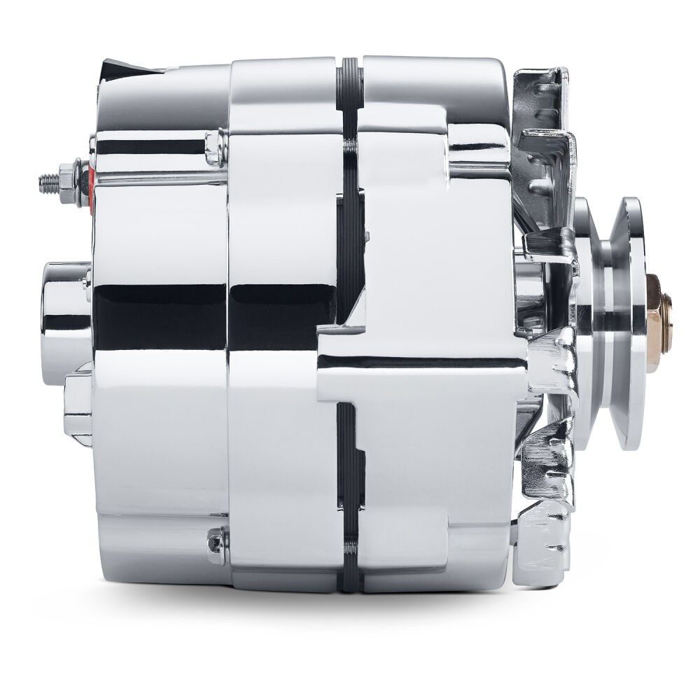 Proform Alternator/ Generator, GM Style, V- Belt, Standard Mount, 3 Wire, Chrome – 66445N
