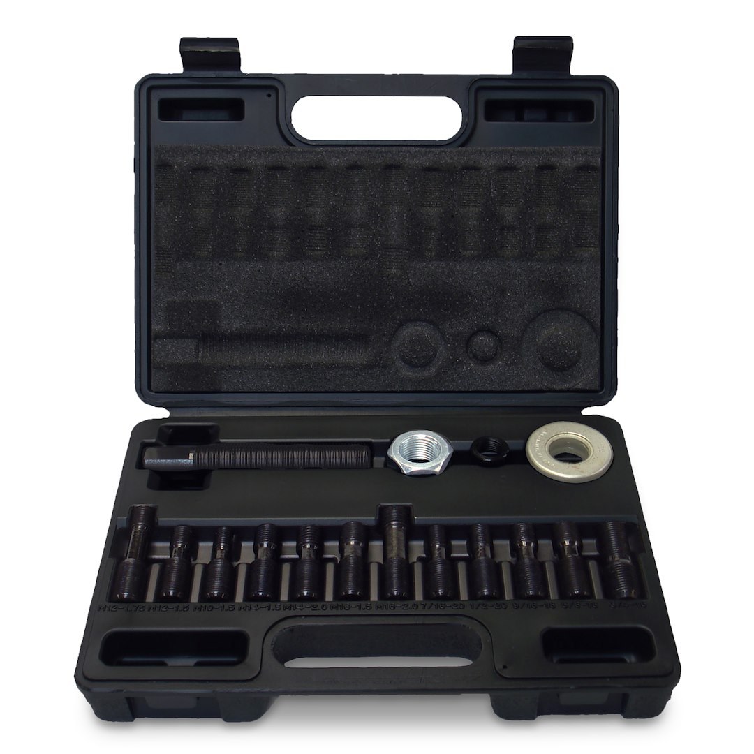 Proform Harmonic Balancer Installation Tool, For Use on GM/Ford/Mopar/Metric, With 12 Adapter to Fit a Variety of Applications, Steel, Black – 66520