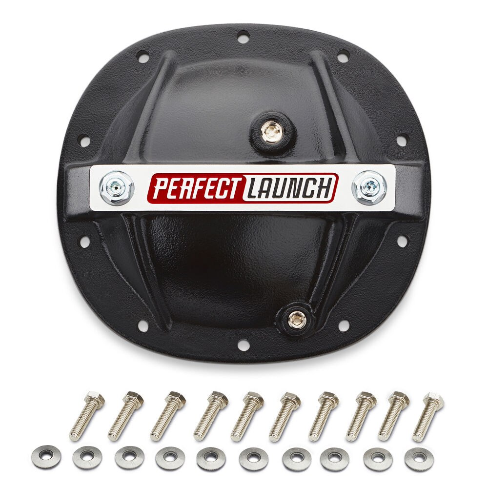 Proform Differential Cover, For Use with 7.5 Inch GM 10 Bolt, With Girdle, With Drain Plug, Black, Aluminum – 66667
