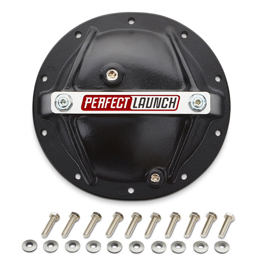 Proform Differential Cover, For Use with 8.2 Inch and 8.5 Inch GM 10 Bolt, With Girdle, With Drain Plug, Black, Aluminum – 66668