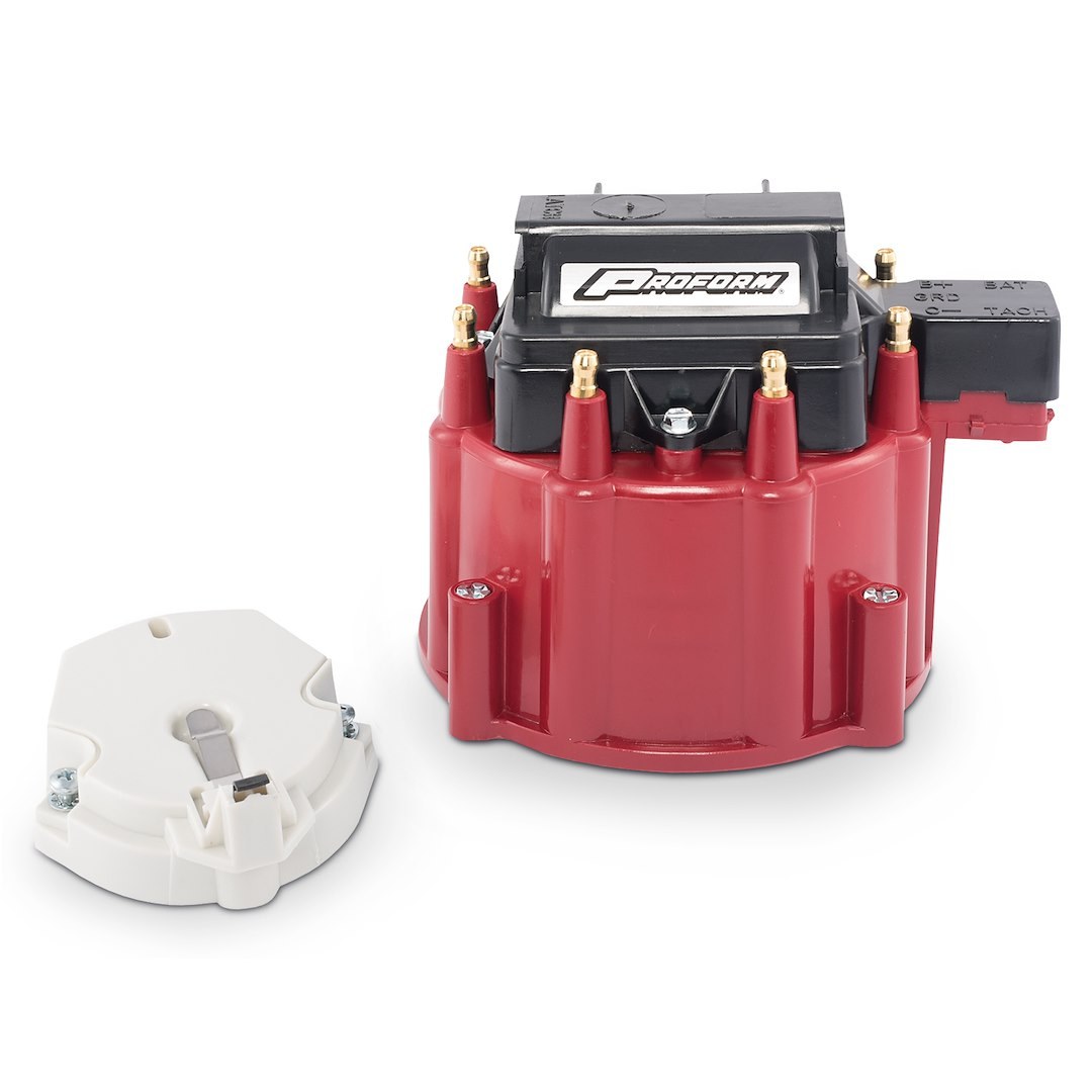 Proform Distributor Cap and Rotor Kit, For Use with Hei Distributors, Non Adjustable Rotor, Bolt Down, Hei Style Posts, Red – 66942RC