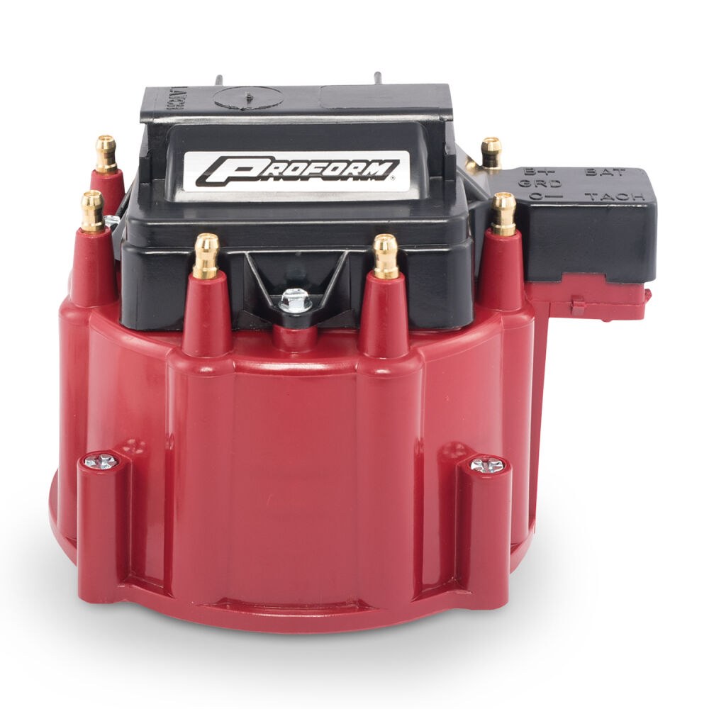 Proform Distributor Cap and Rotor Kit, For Use with Hei Distributors, Non Adjustable Rotor, Bolt Down, Hei Style Posts, Red – 66942RC