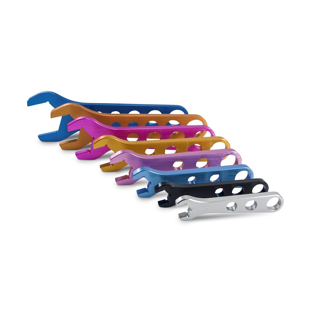 Proform AN Fitting Wrench, 3AN/ 4AN/ 6AN/ 8AN/ 10AN/ 12AN/ 16AN/ 20AN, Multiple Colors, Aluminum, 8 Wrenches and 1 Storage Case – 66978