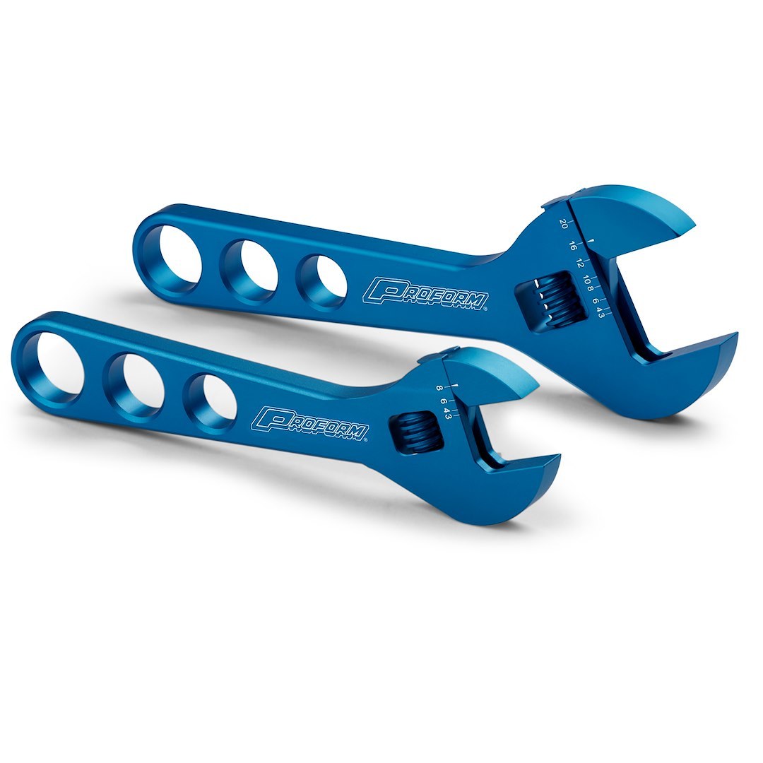 Proform AN Fitting Wrench, 3 AN Through 20 AN, Blue, Aluminum, Set of 2 – 67729