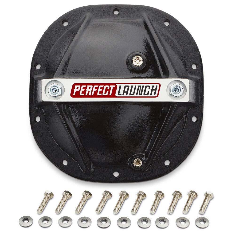 Proform Differential Cover, Ford 8.8 Inch Differential, 10 Bolt, With Girdle, With Drain Plug, Black, Aluminum – 69501