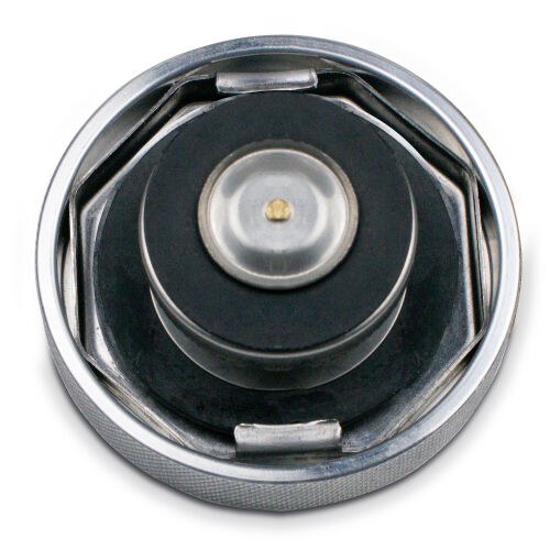 Proform Radiator Cap, 13 PSI Maximum Pressure, Round, Without Safety Release Lever, Natural Anodized, Aluminum – 69522
