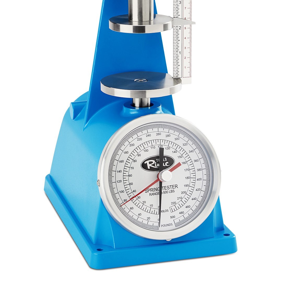 Proform Valve Spring Tester, Rimac®, With Valve Springs Installed, Bench Top Type, 0 to 500 Pound Scale Range, Blue Powder Coated – BB0500