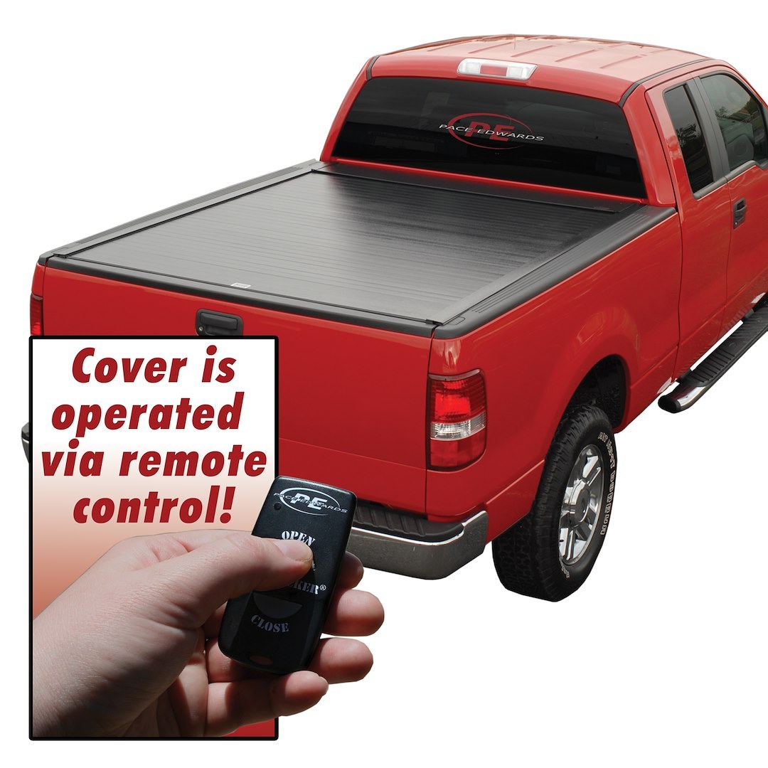 Pace Edwards Tonneau Cover, Bedlocker ®, Power Retractable, Lockable Using Tailgate Handle Lock, Black Matte, Aluminum – M-BLT185