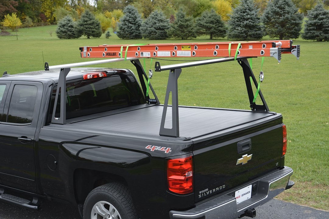 Pace Edwards Ladder Rack, MR400 Mid-Rise Series, 1000 Pounds Static Capacity/ 400 Pounds Dynamic Capacity, Tonneau Cover Rail Mount – MRF0403