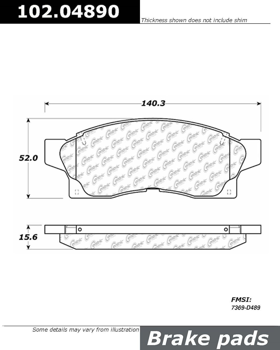 Stop Tech Brake Pad, C-Tek, Fmsi Number D489, Semi-Metallic, Set of 4 – 102.04890