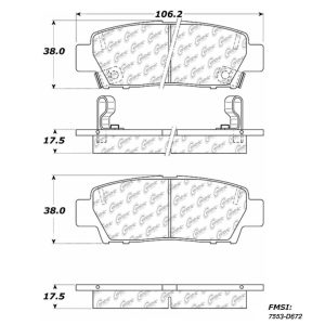 Stop Tech Brake Pad, C-Tek, Fmsi Number D672, Semi-Metallic, Set of 4 – 102.06720