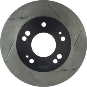 Stop Tech Brake Rotor, Sportstop ® Slotted, Silver E-Coated, Alloy, Single – 126.46042SL