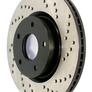 Stop Tech Brake Rotor, Sportstop Cross Drilled, One Piece Design, Electro-Coated Cast Iron, Single – 128.22021R