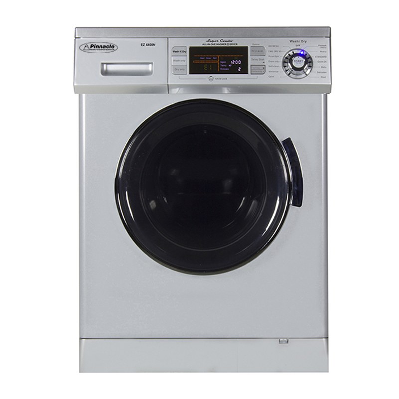 Pinnacle Clothes Washer/ Dryer Combo Unit, Front Load, 23-1/2 Inch Width X 33-1/2 Inch Height X 22 Inch Depth, Silver – 18-4400 N S