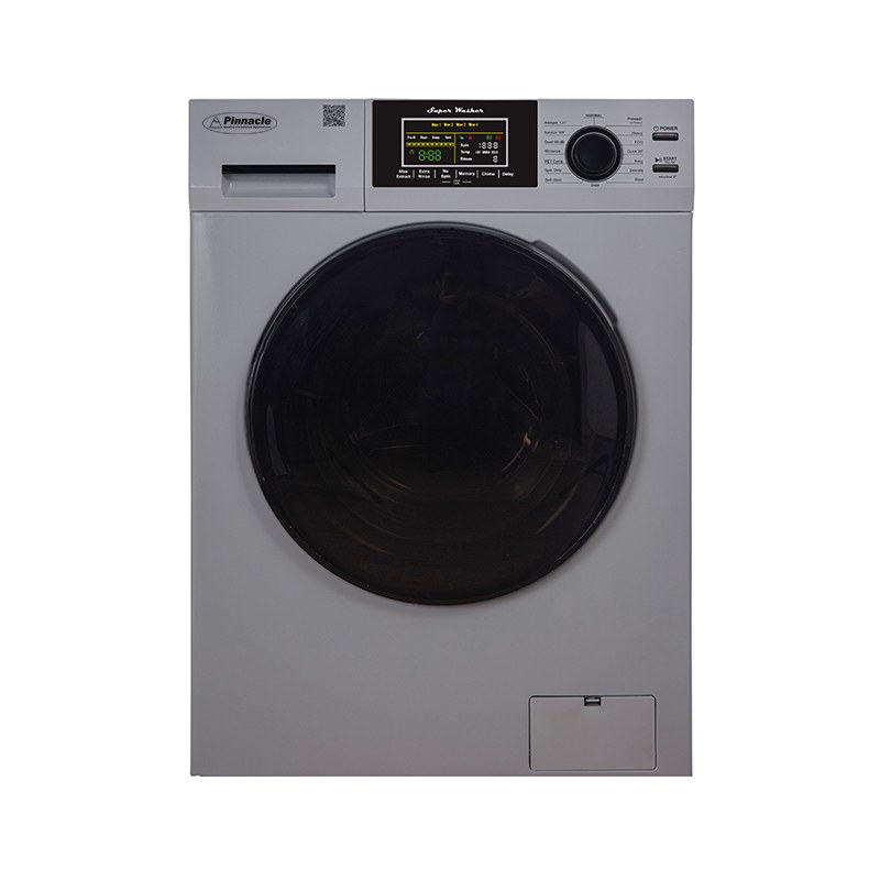 Pinnacle Clothes Washer, Super Washer, Front Load, 23-1/2 Inch Width X 33-1/2 Inch Height X 21.85 Inch Depth, Silver – 22-826 L S