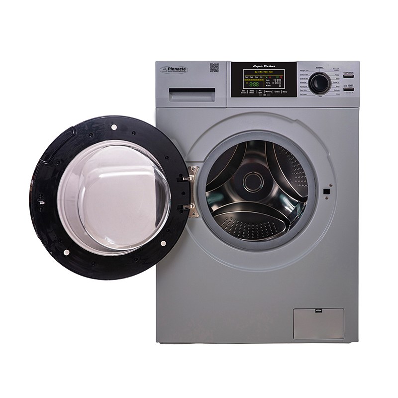 Pinnacle Clothes Washer, Super Washer, Front Load, 23-1/2 Inch Width X 33-1/2 Inch Height X 21.85 Inch Depth, Silver – 22-826 L S