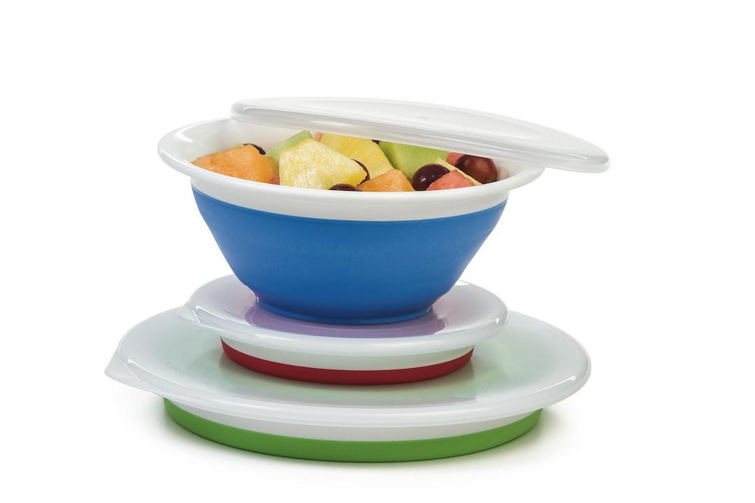 Progress Int Kitchen Bowl, Thinstore ™, Storage Bowl Set, Blue/ Green/ Red, One 1.5 Cup Capacity/ One 3 Cup Capacity/ One 5 Cup Capacity – CB-25