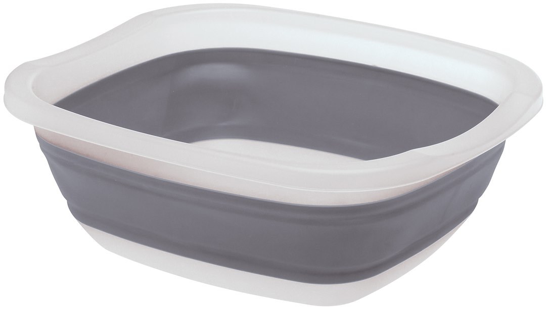 Progress Int Dish Pan, Prepworks ®, 10 Quart Capacity, Collapses to 1/3 of Its Original Size, Gray/ White, Plastic – CDT-1