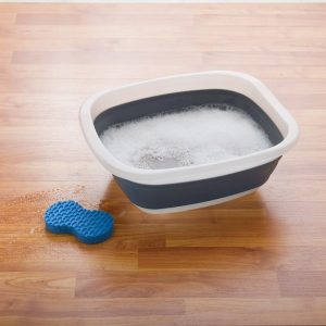 Progress Int Dish Pan, Prepworks ®, 10 Quart Capacity, Collapses to 1/3 of Its Original Size, Gray/ White, Plastic – CDT-1