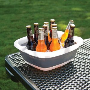Progress Int Dish Pan, Prepworks ®, 10 Quart Capacity, Collapses to 1/3 of Its Original Size, Gray/ White, Plastic – CDT-1